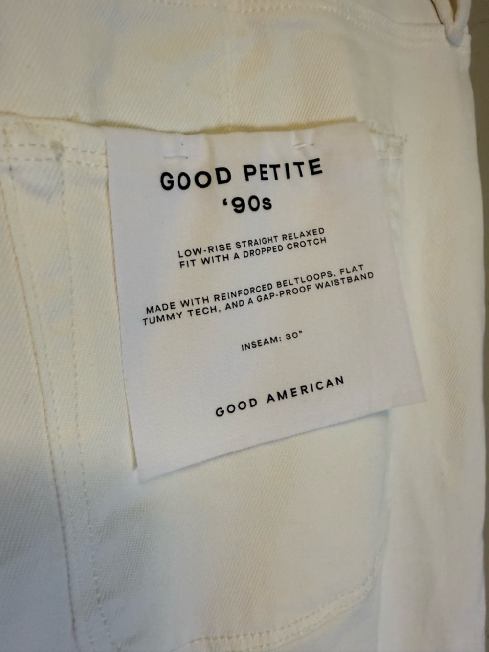 Good American Petite 90s Relaxed Wide Straight Jeans Cloud White Sz 14/32 - Picture 5 of 13